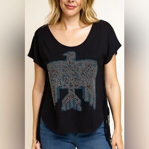 Rue21 Black Tee with Thunderbird